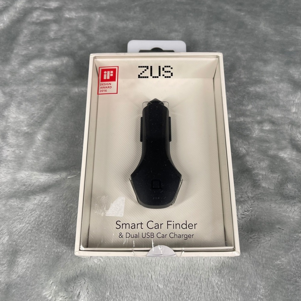 ZUS Smart Car Finder‎ Dual USB Car Charger Black Nonda New